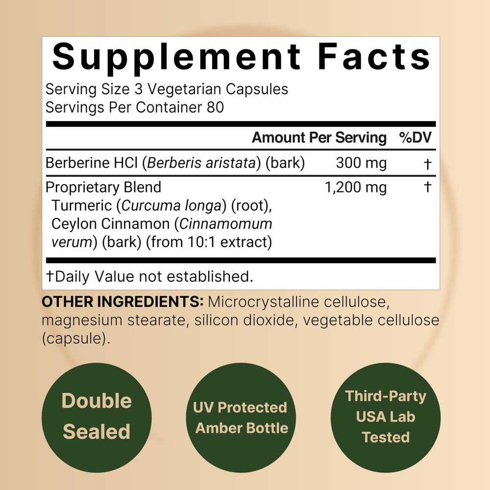 NatureBell Berberine Supplement with Ceylon Cinnamon and Turmeric Root, 1500 mg, 240 Count