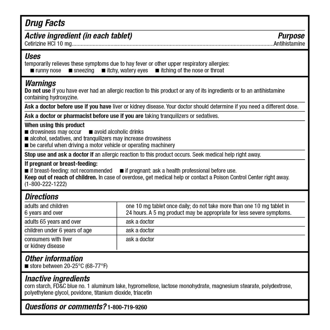Good Sense All Day Allergy Cetirizine Hydrochloride Tablets, 10 mg, 365 Count