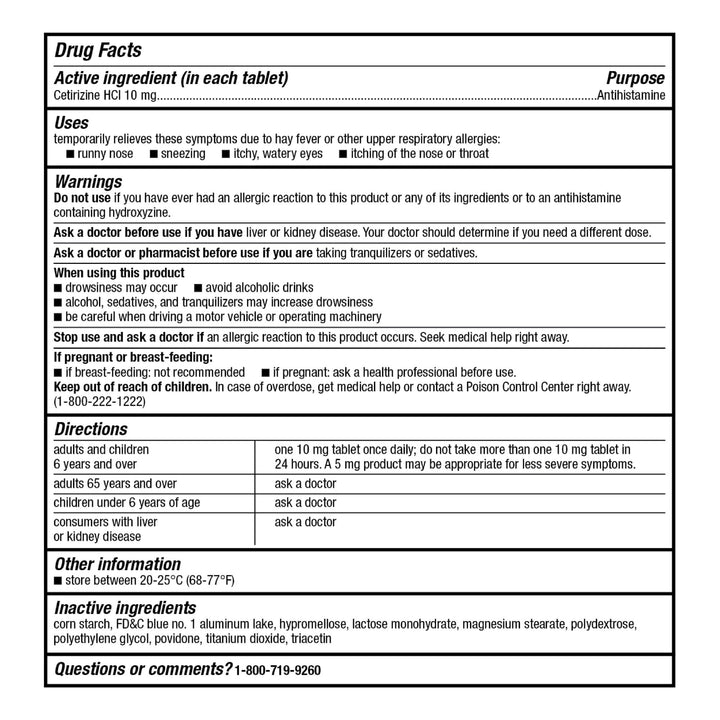 Good Sense All Day Allergy Cetirizine Hydrochloride Tablets, 10 mg, 365 Count