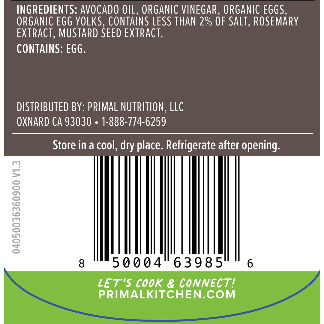 Primal Kitchen Squeeze Mayonnaise with Avocado Oil, 6 Count
