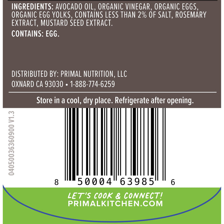 Primal Kitchen Squeeze Mayonnaise with Avocado Oil, 6 Count