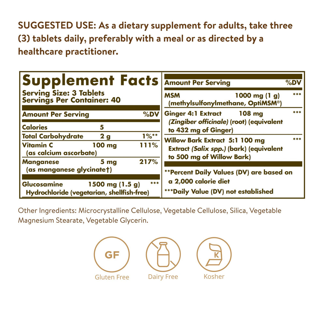 Solgar Glucosamine MSM Complex, 120 Count
