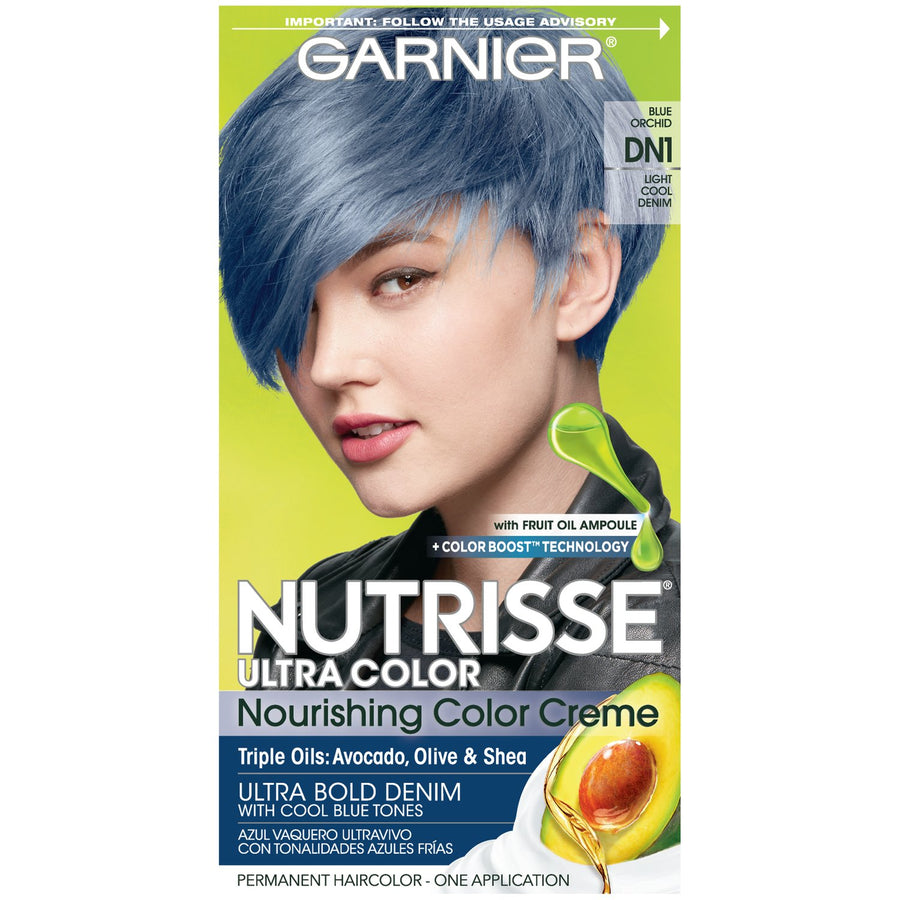 Garnier Nutrisse Ultra Color Nourishing Hair Color Creme, DN1 Light Cool Denim, 1 Count