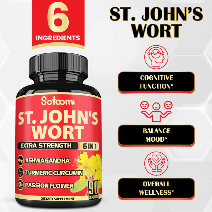 Satoomi St. John's Wort Capsules, 5050 mg, 90 Count