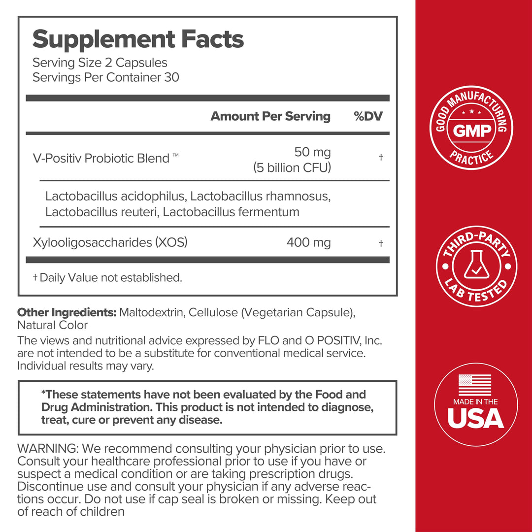 O Positiv Uro Vaginal Probiotic Supplement, 30 Count