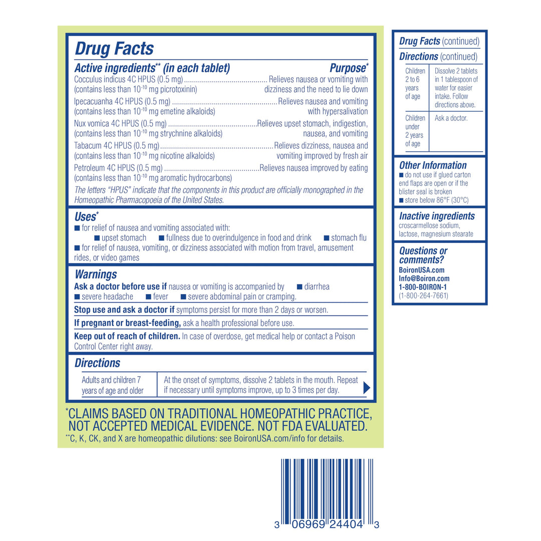 Boiron NauseaCalm, 60 Count