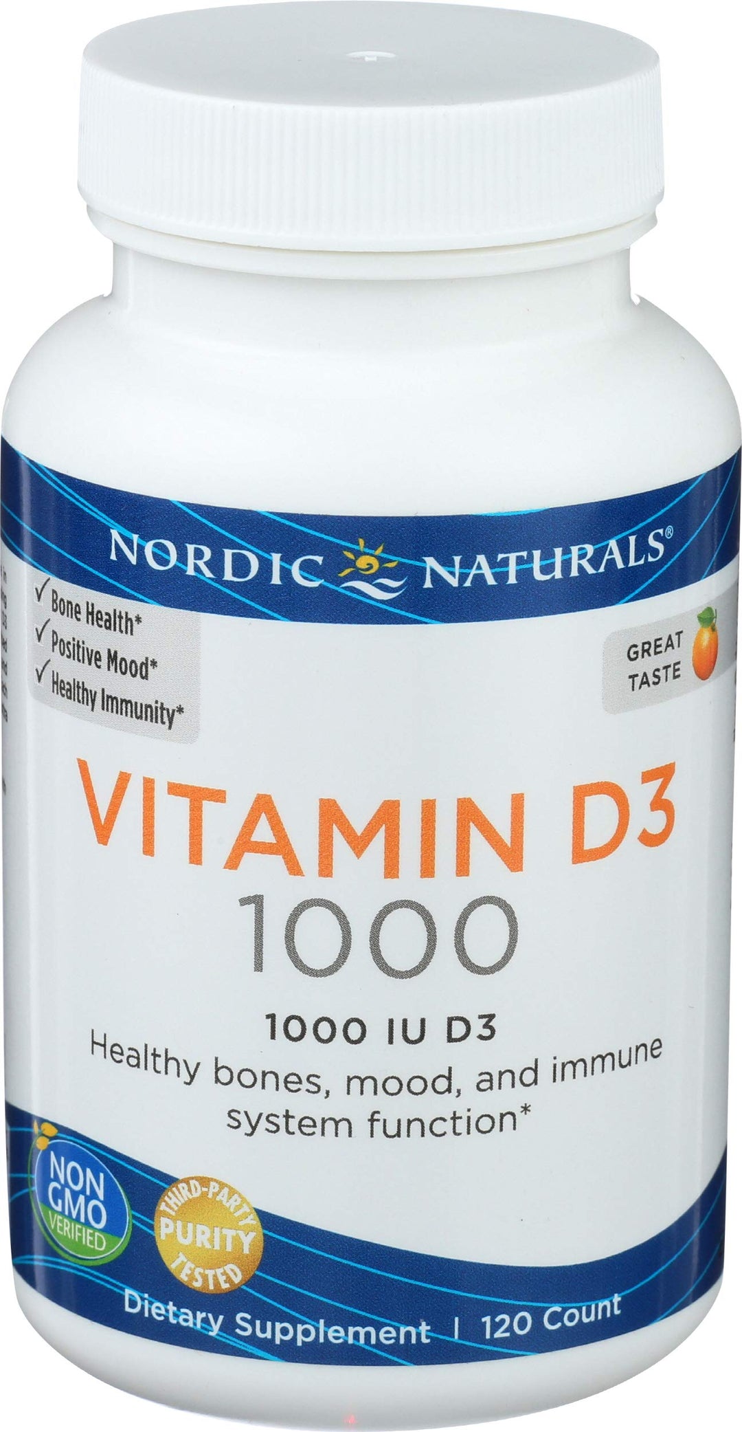 Nordic Naturals Vitamin D3, Orange, 1000 IU, 120 Count