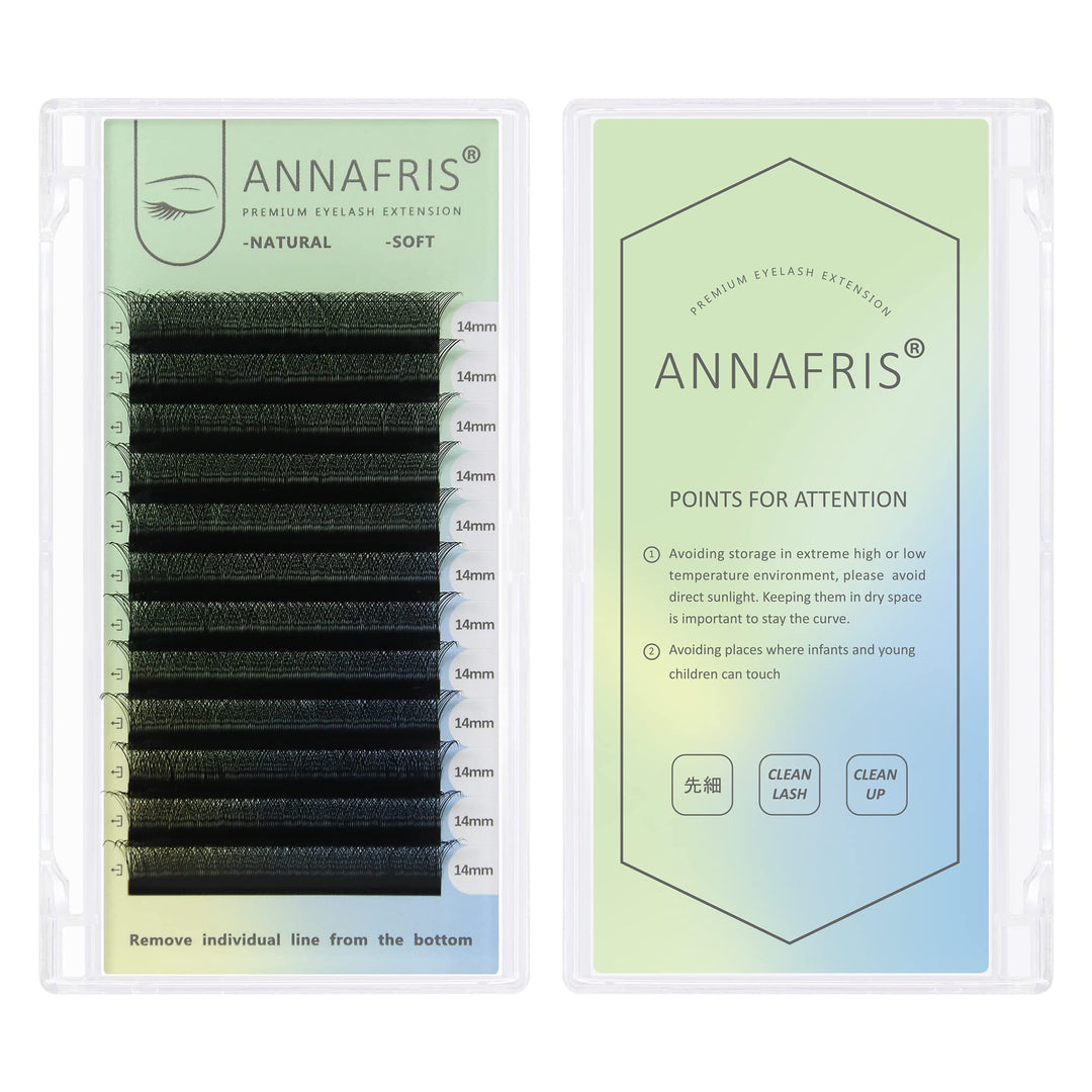 ANNAFRIS 3D Premade Fan W Shape Clover Eyelash Extensions, 0.07 D, 8-12mm Mix