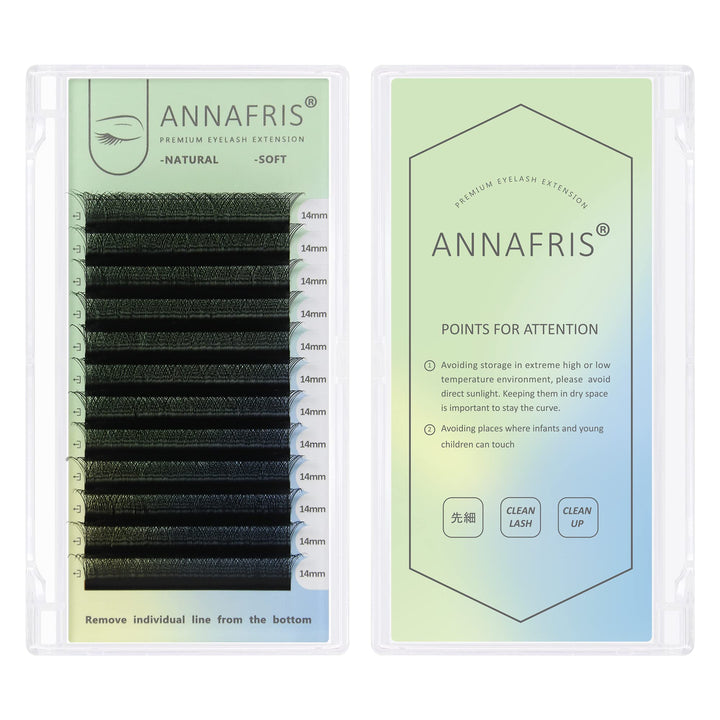 ANNAFRIS 3D Premade Fan W Shape Clover Eyelash Extensions, 0.07 D, 8-12mm Mix