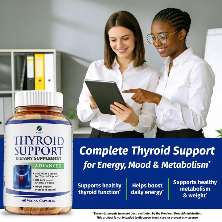 1 Body Thyroid Support Supplement with Iodine