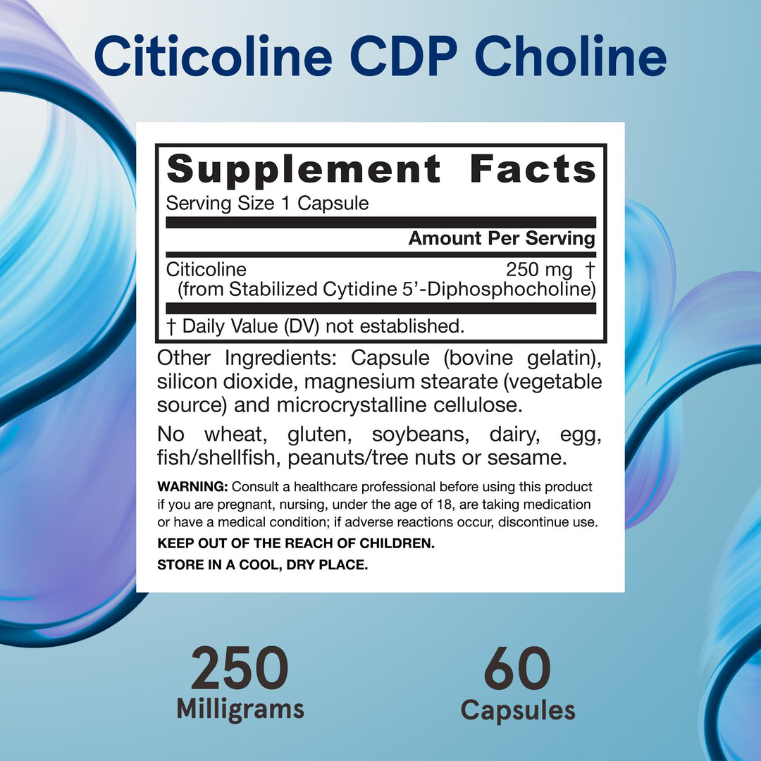 Jarrow Formulas Citicoline CDP, 250 mg, 60 Count