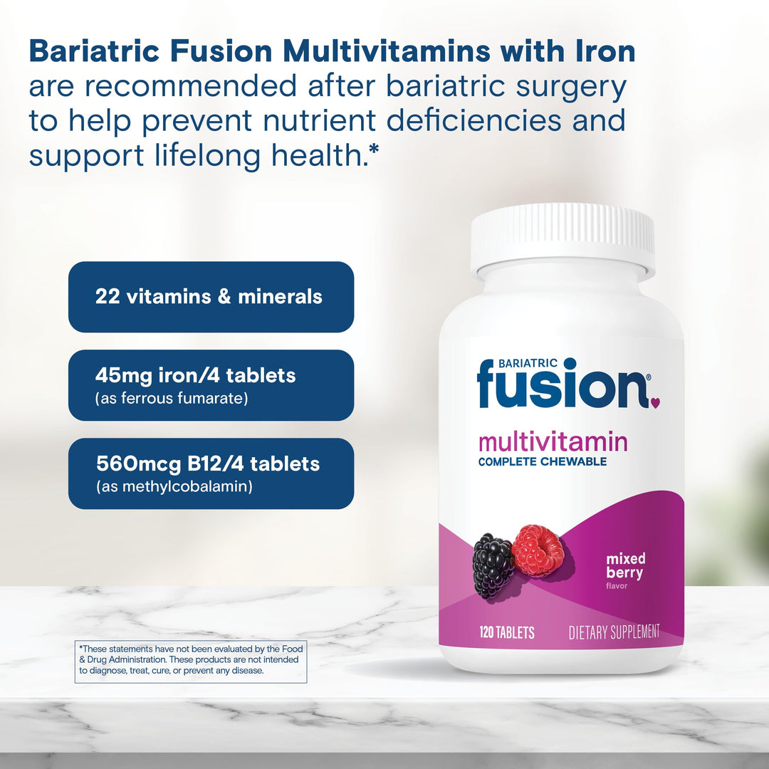Bariatric Fusion Complete Chewable Bariatric Multivitamin, Mixed Berry, 120 Count
