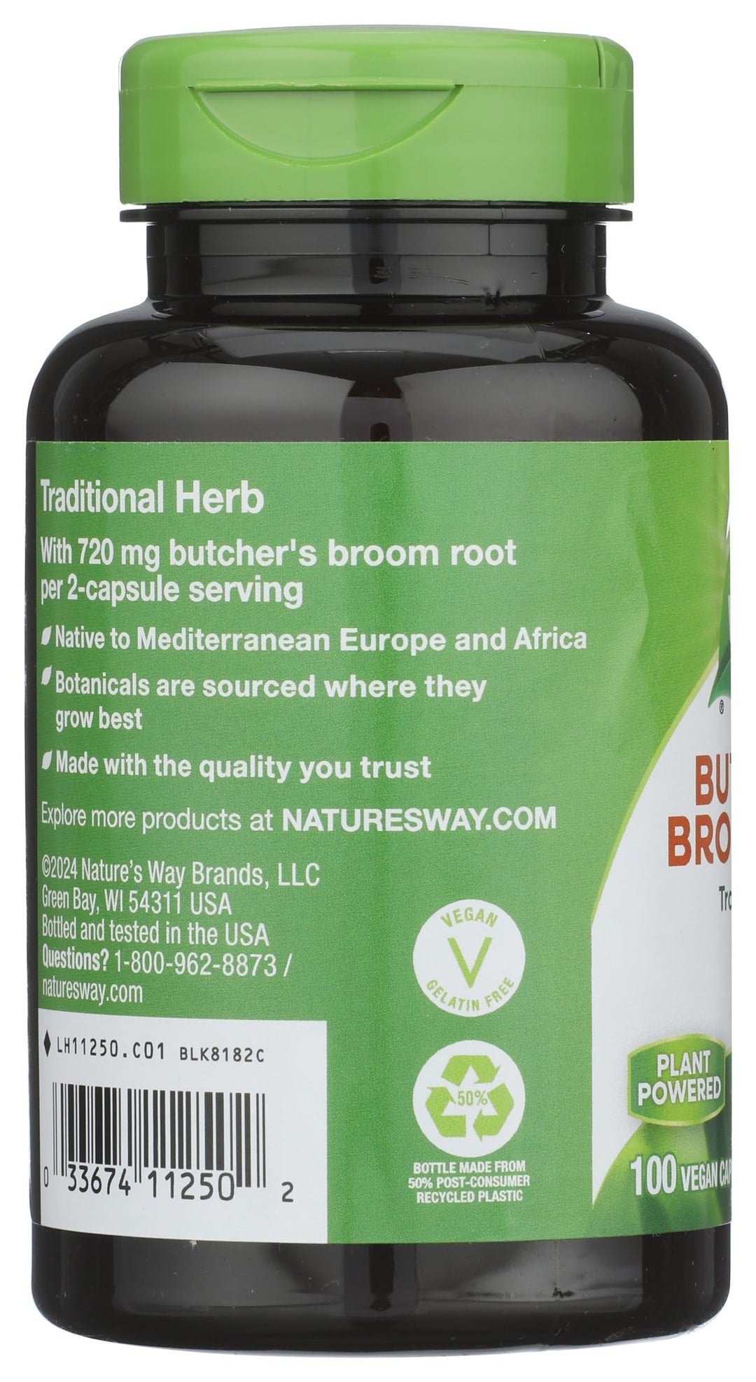 Nature's Way Butcher's Broom Root Capsules, 470 mg, 100 Count