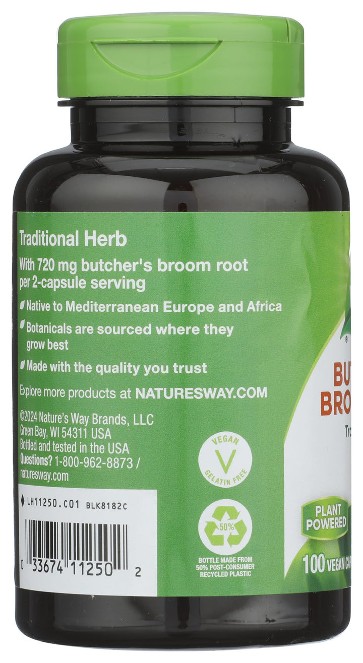 Nature's Way Butcher's Broom Root Capsules, 470 mg, 100 Count