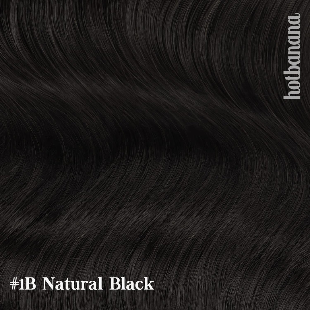 hotbanana Human Hair Clip In Extensions, Natural Black, 22 Inch, 120 g, 7 Count