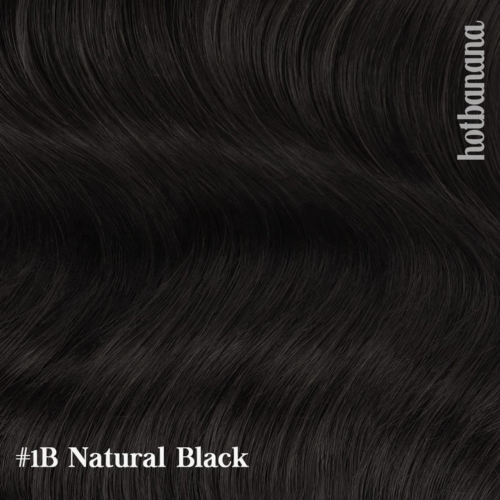 hotbanana Human Hair Clip In Extensions, Natural Black, 22 Inch, 120 g, 7 Count