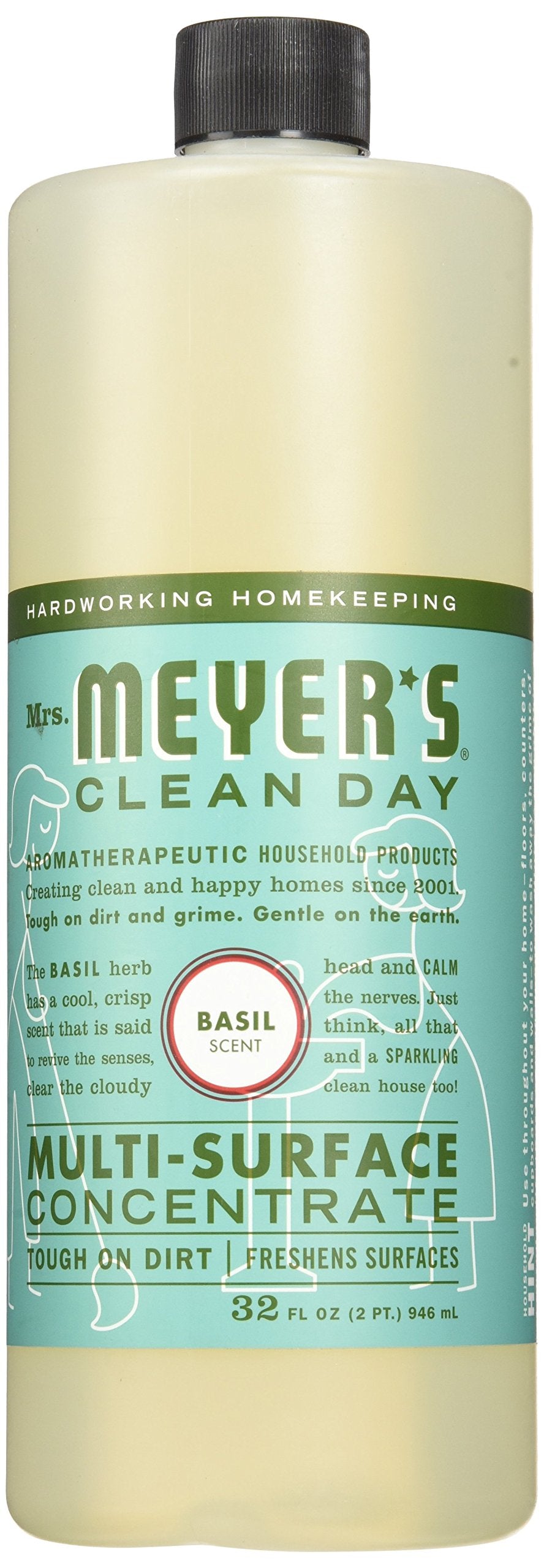 Mrs. MEYER'S Multi-Surface Cleaner Concentrate, Basil, 32 fl oz
