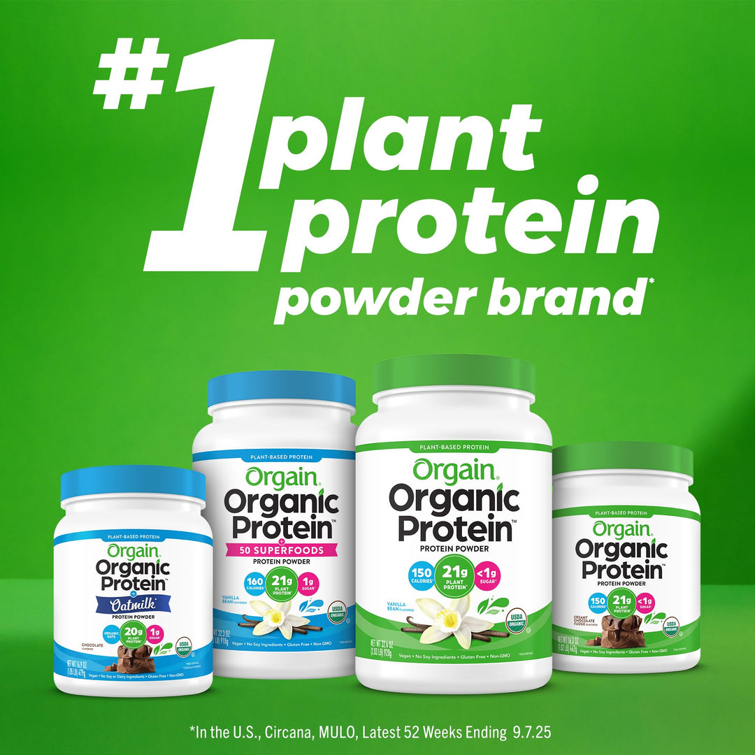 Orgain Organic Vegan Protein Powder, Creamy Chocolate Fudge, 2.03 lb