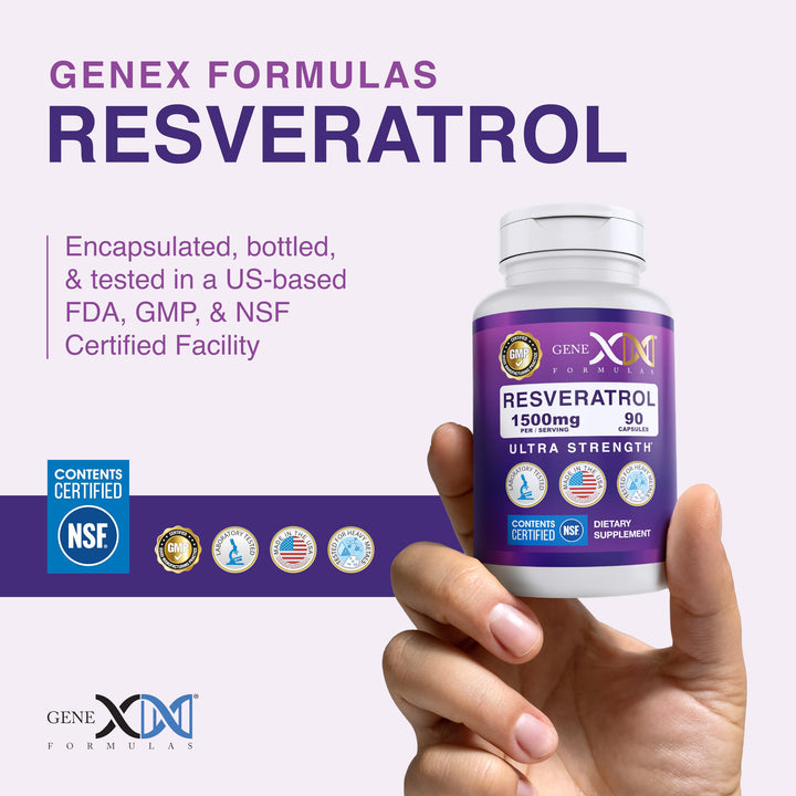 Genex Formulas Resveratrol Supplement, 1500 mg, 90 Count