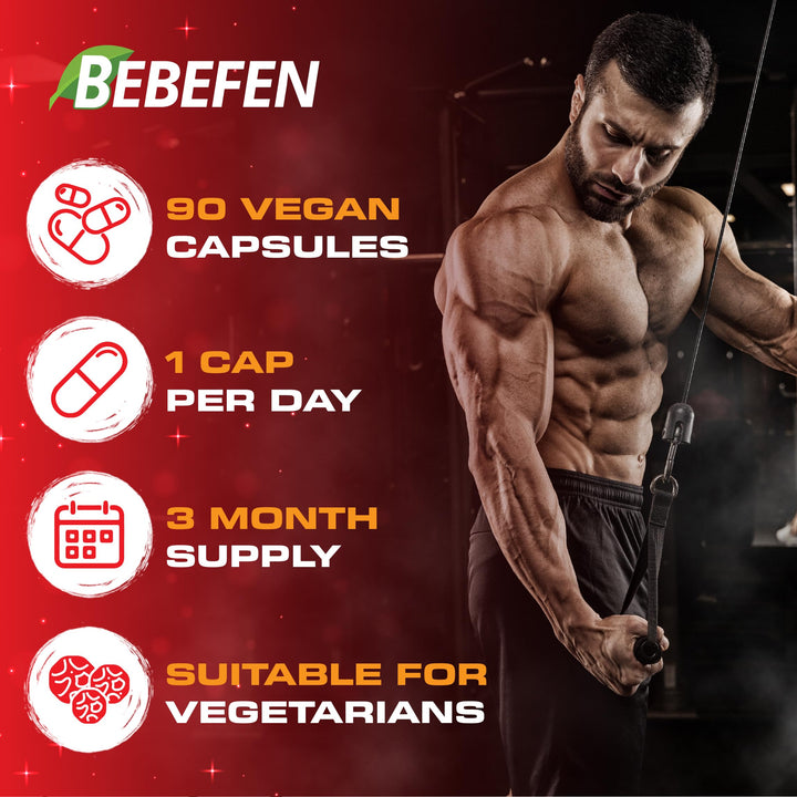 BEBEFEN Berberine Capsules With Black Pepper Extract, 90 Count