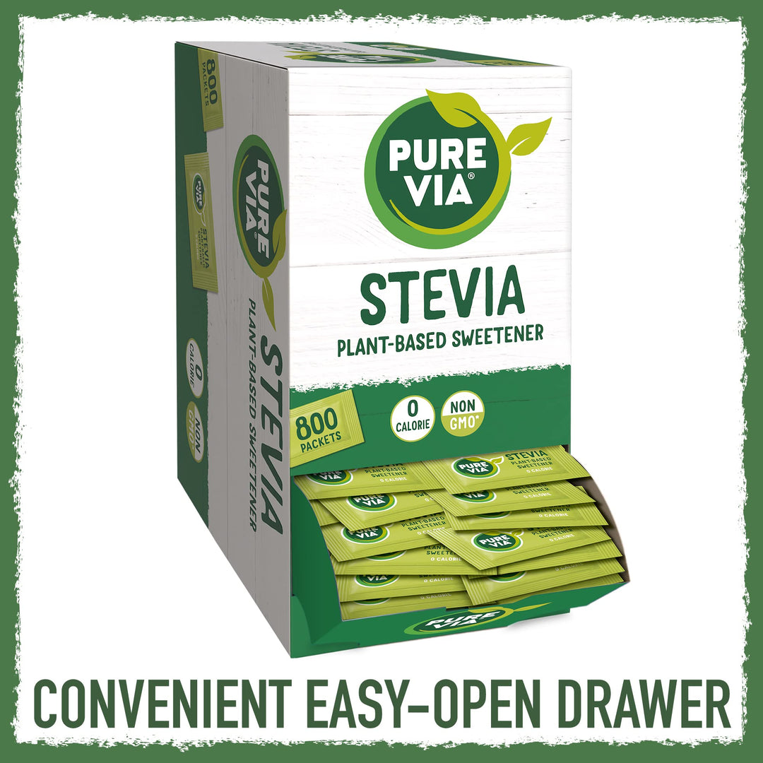 Pure Via Stevia Sweetener Packets, 800 Count