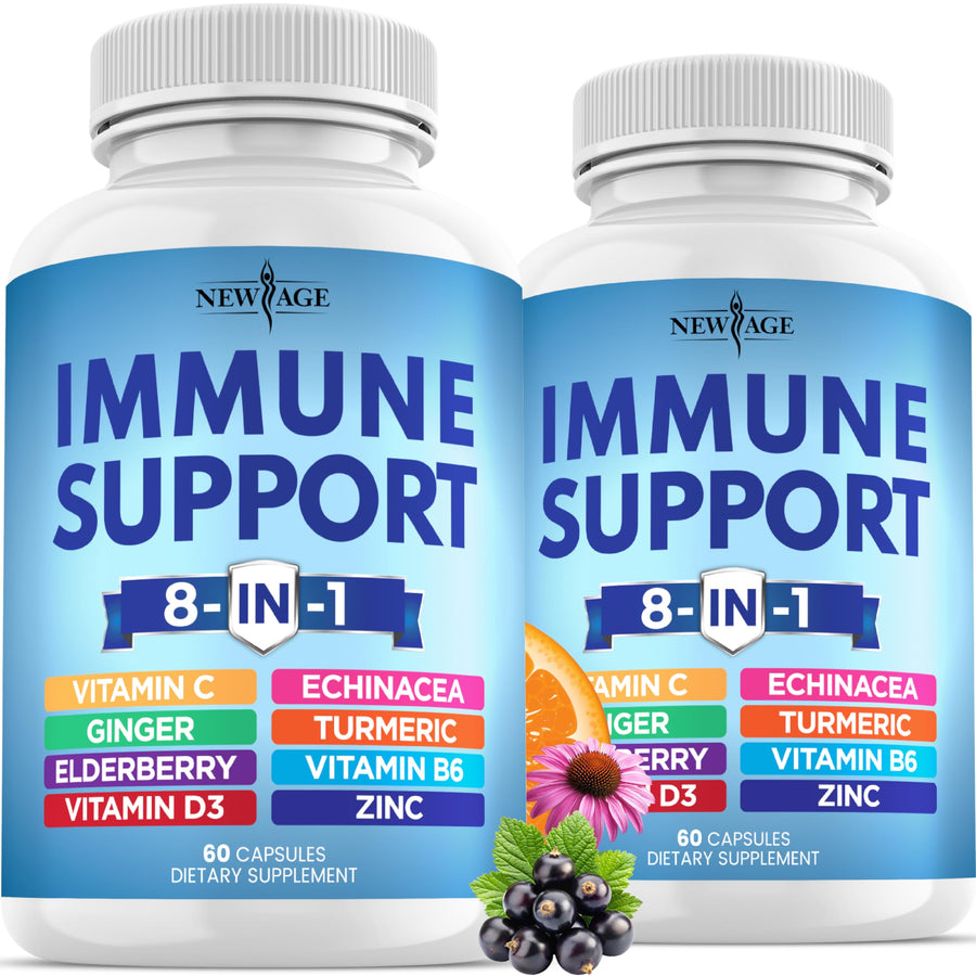 NEW AGE 8 in 1 Immune Support Supplement, 120 Count, Pack of 2