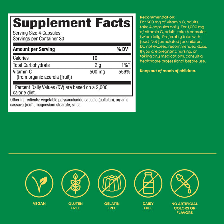 Nature's Way Alive Vitamin C Capsules, 120 Count