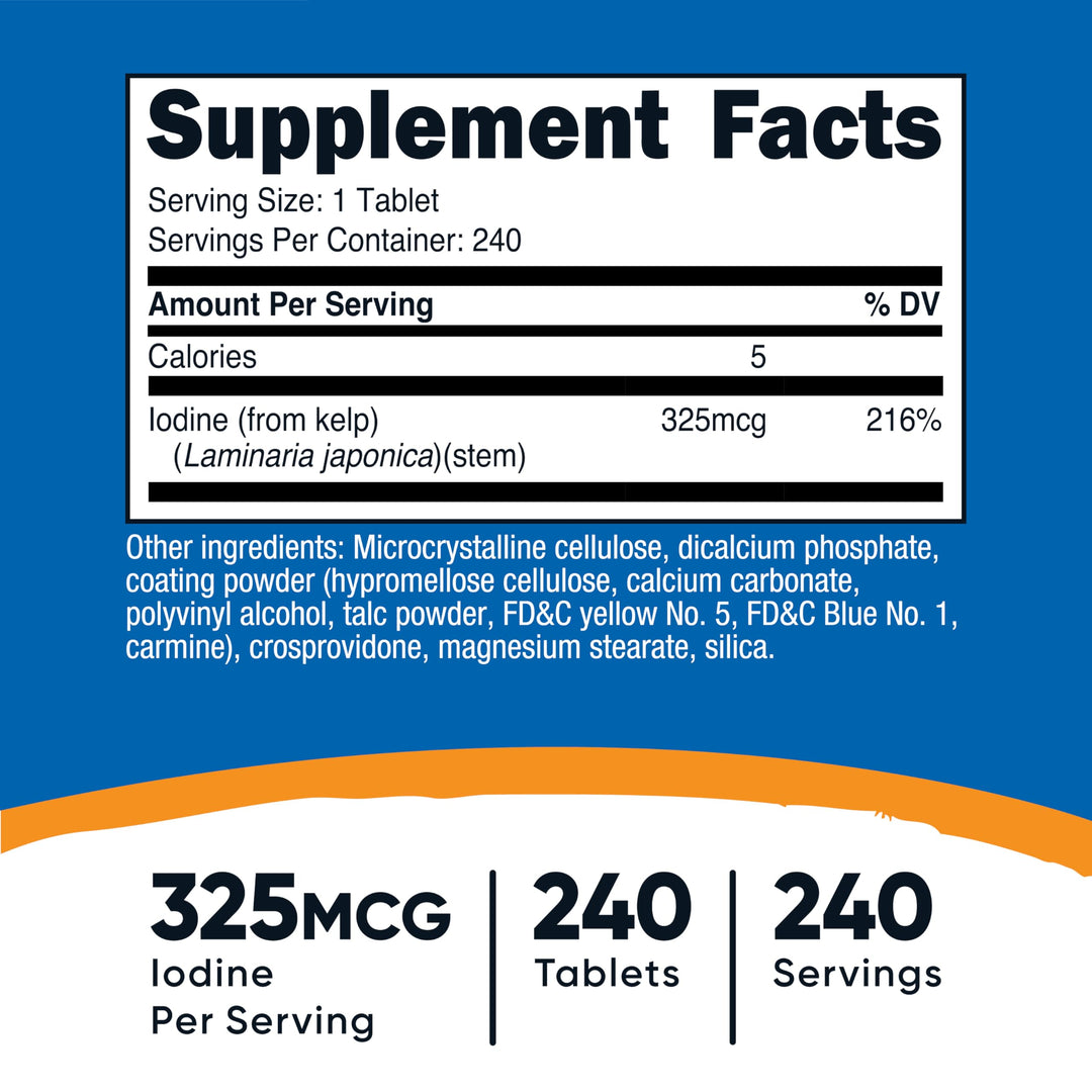 Nutricost Kelp Tablets, 325mcg, 240 Count