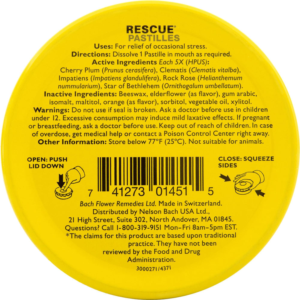 RESCUE Pastilles, Orange and Elderflower, 35 Count
