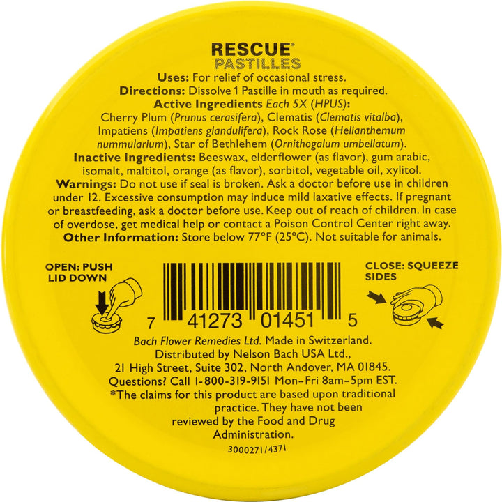 RESCUE Pastilles, Orange and Elderflower, 35 Count