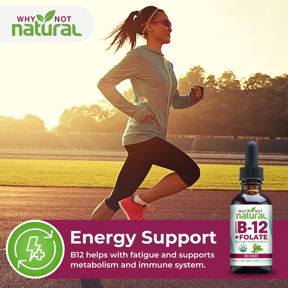 Why Not Natural Vitamin B12 Liquid Plus Folate, Extra Strength, 1 fl oz