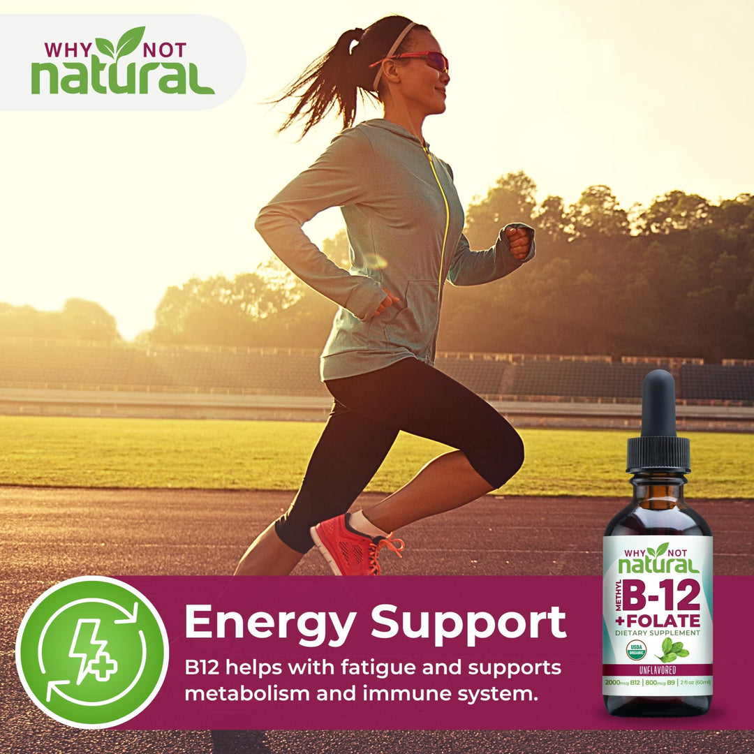 Why Not Natural Vitamin B12 Liquid Plus Folate, Extra Strength, 1 fl oz