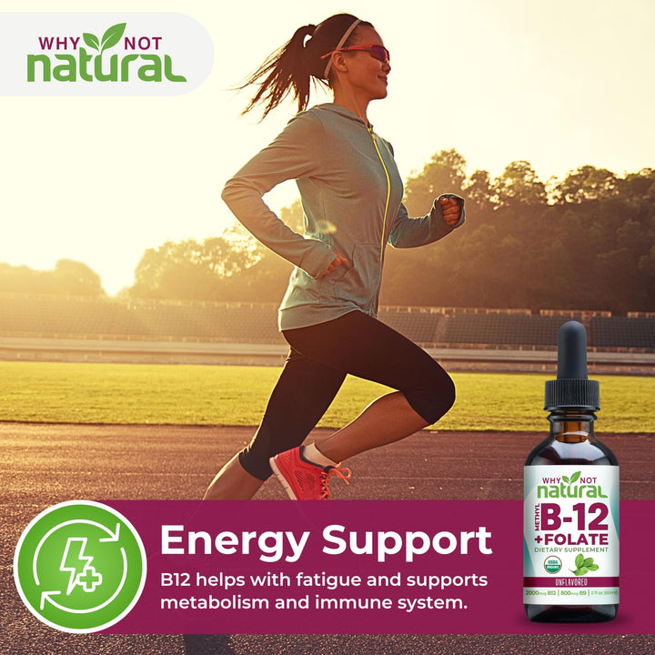 Why Not Natural Vitamin B12 Liquid Plus Folate, Extra Strength, 1 fl oz