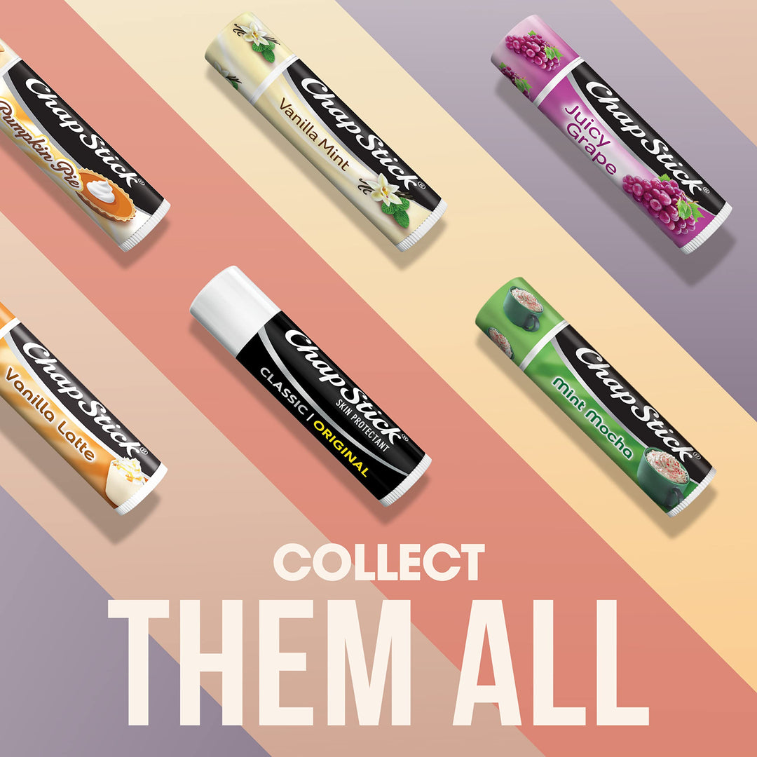 ChapStick Classic Skin Protectant Flavored Lip Balm Tube, Original Flavor, 3 Count