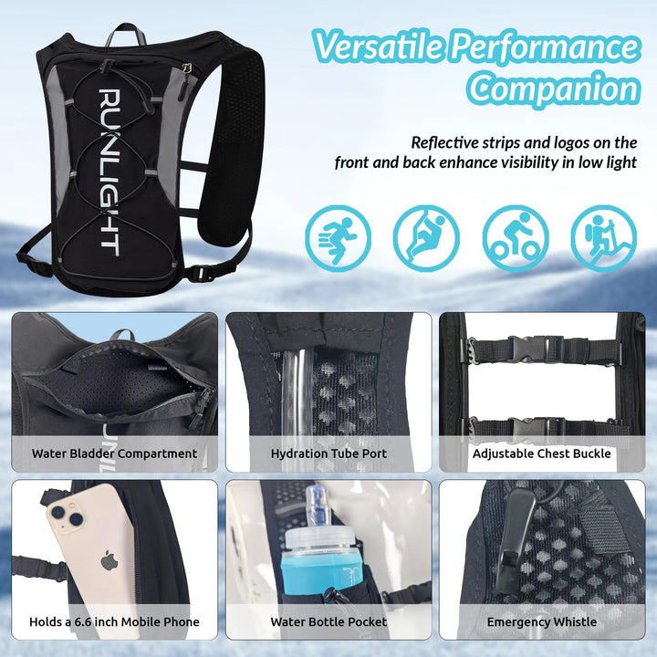Runlight Running Vest, Black, One Size