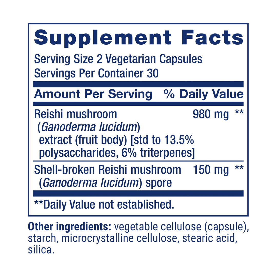 Life Extension Reishi Extract Mushroom Complex, 60 Count