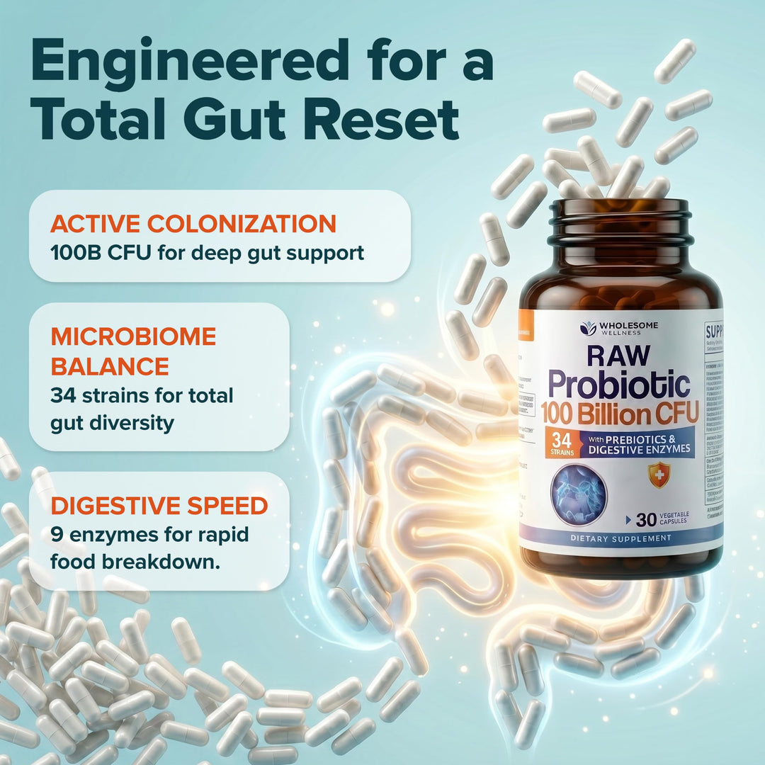 Wholesome Wellness Probiotic Capsules, 100 Billion CFU, 30 Count