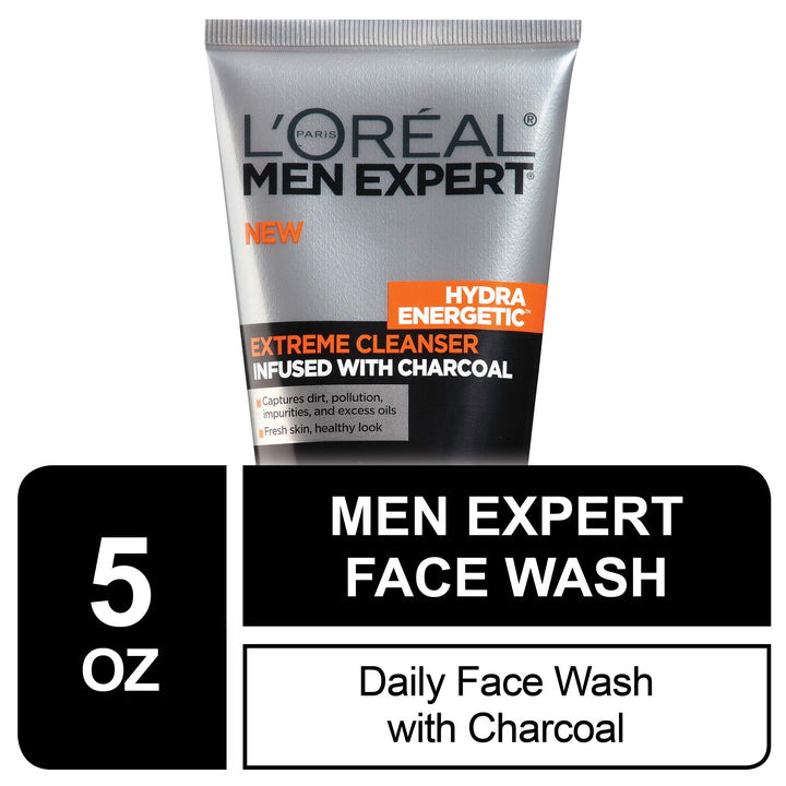 L'Oreal Paris Men Expert Hydra Energetic Facial Cleanser, Charcoal, 5 fl oz