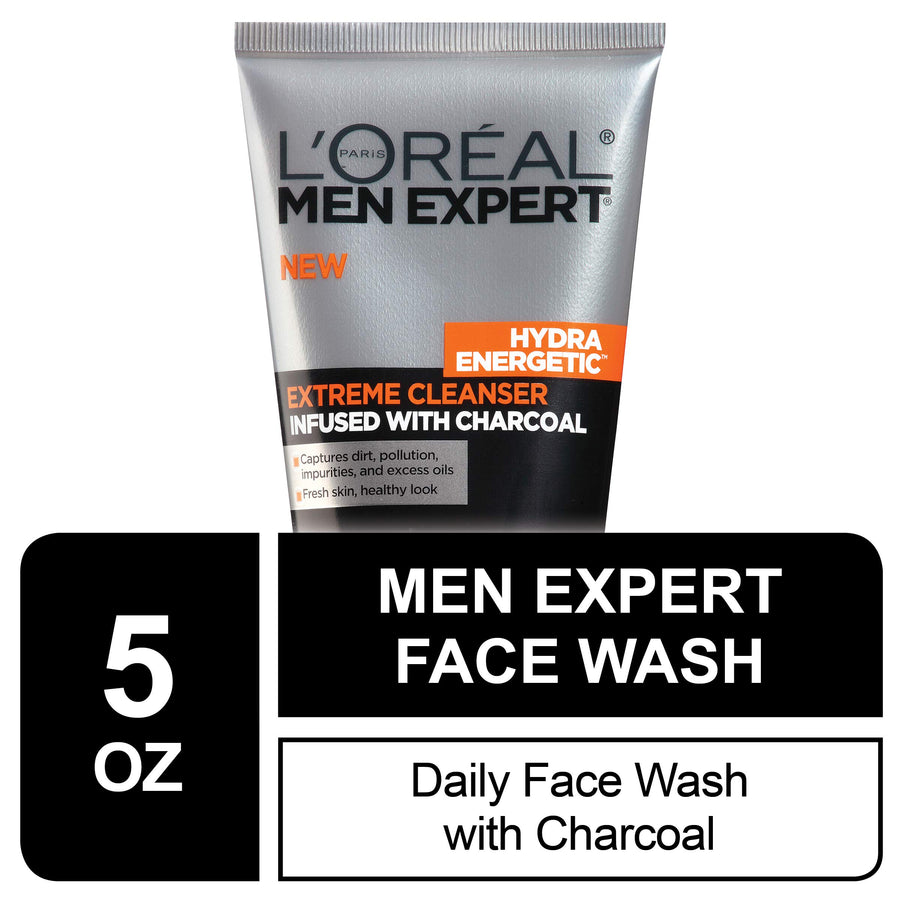 L'Oreal Paris Men Expert Hydra Energetic Facial Cleanser, Charcoal, 5 fl oz