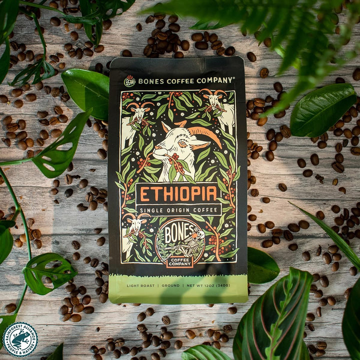 Bones Coffee Company Ethiopia Ground Coffee, 12 oz