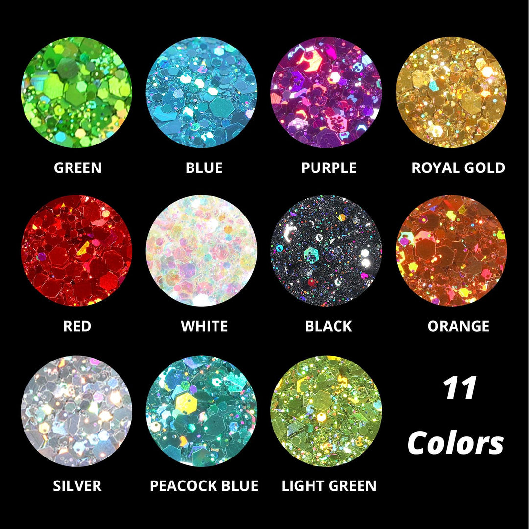 HTVRONT Holographic Chunky Glitter, Silver, 100 g
