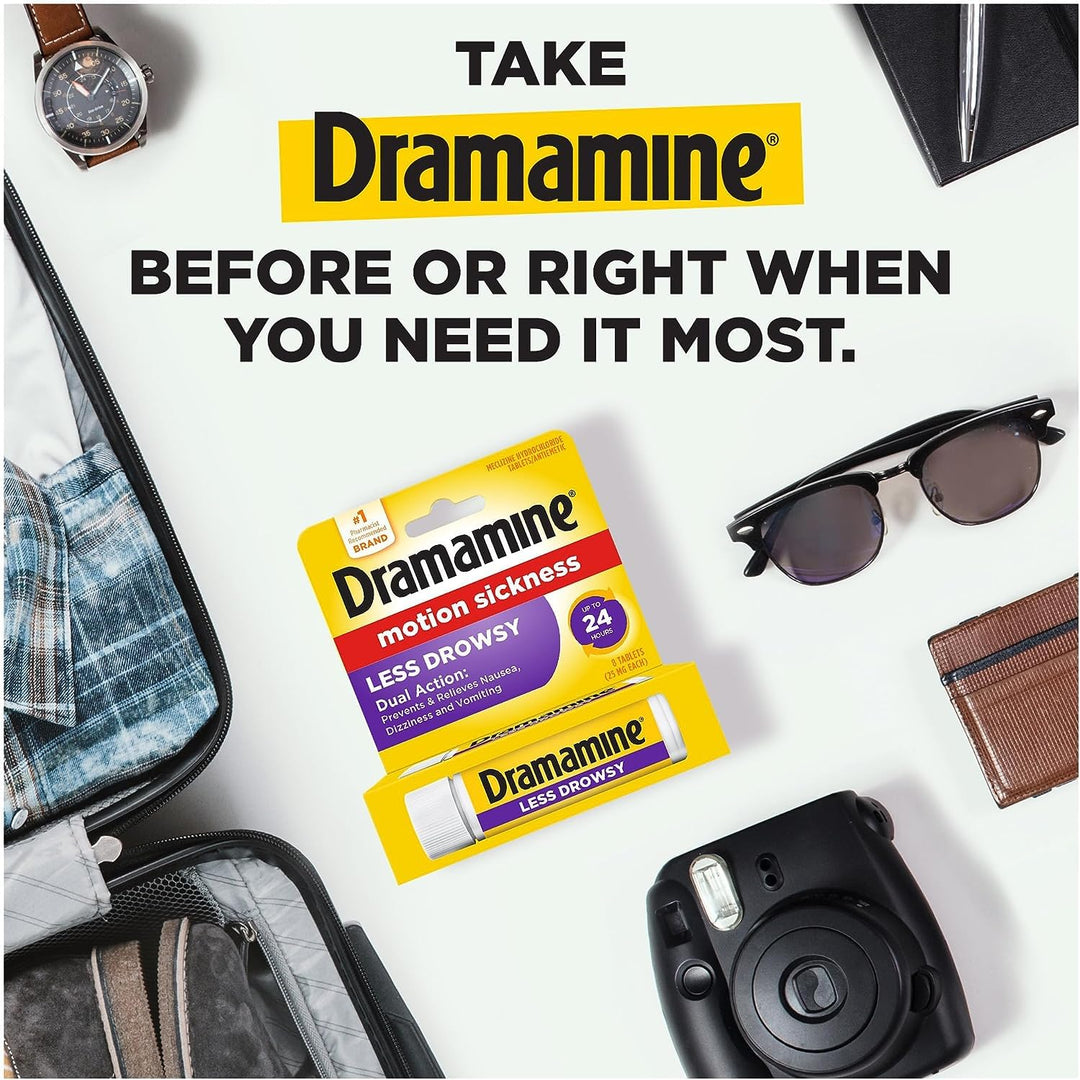 Dramamine Less Drowsy Tablets, 8 Count