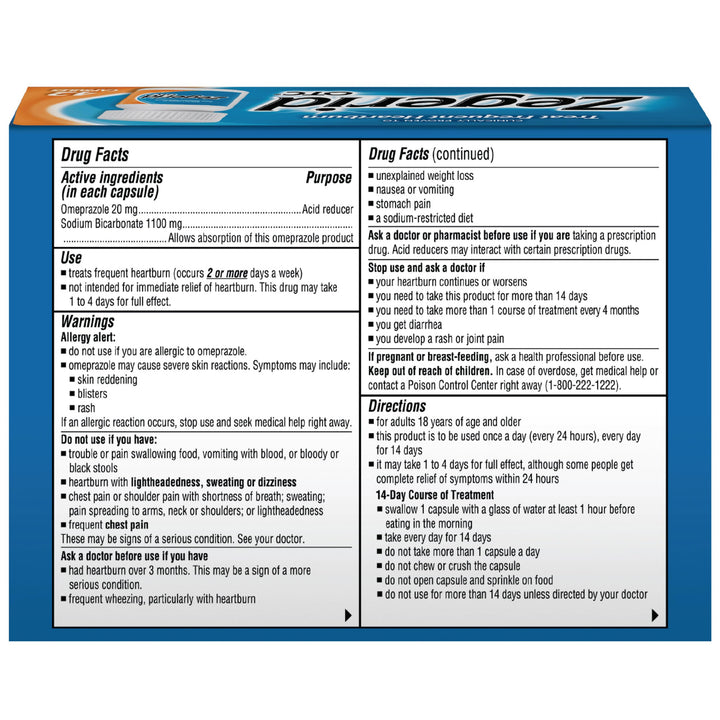 Zegerid OTC Heartburn Relief Capsules, 42 Count