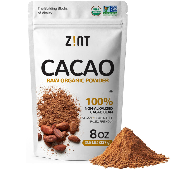 Zint Raw Organic Cacao Powder, Unsweetened, 8 oz
