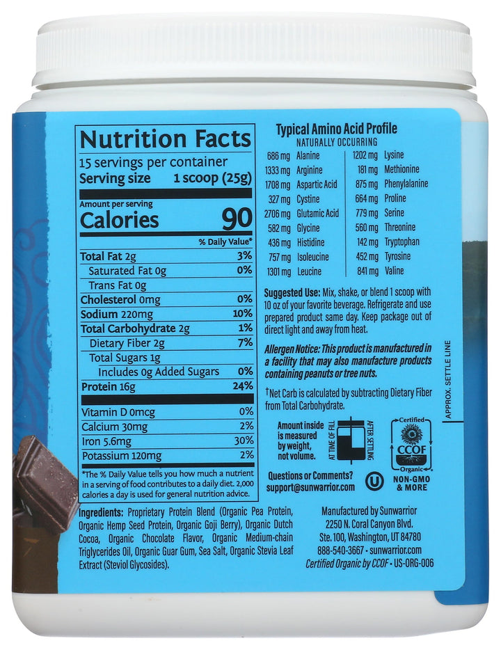 Sunwarrior Warrior Blend Protein, Organic Plant-Based