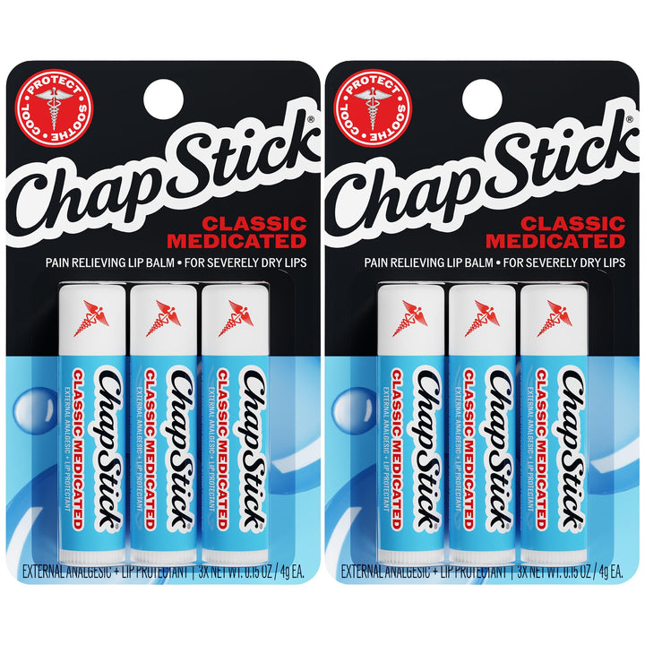 ChapStick Classic Medicated Lip Balm And Skin Protectant, 0.15 oz, 2 Count