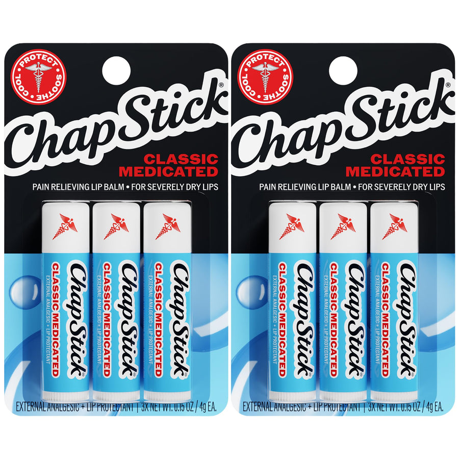ChapStick Classic Medicated Lip Balm And Skin Protectant, 0.15 oz, 2 Count