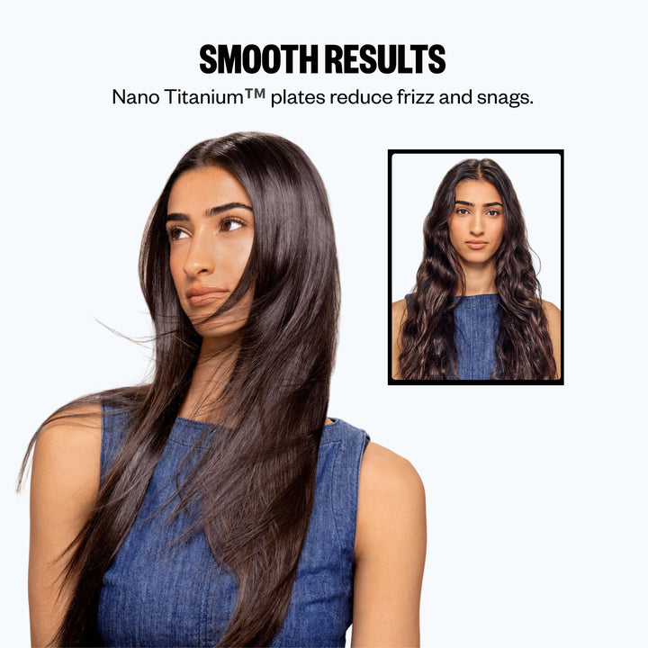 BaBylissPRO Nano Titanium Mini Straightening Iron, Blue, 0.5 in