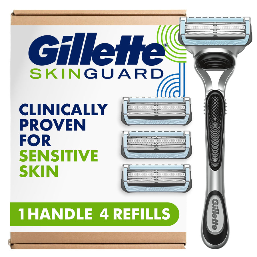 Gillette SkinGuard Sensitive Skin Razor, Handle + 4 Refills