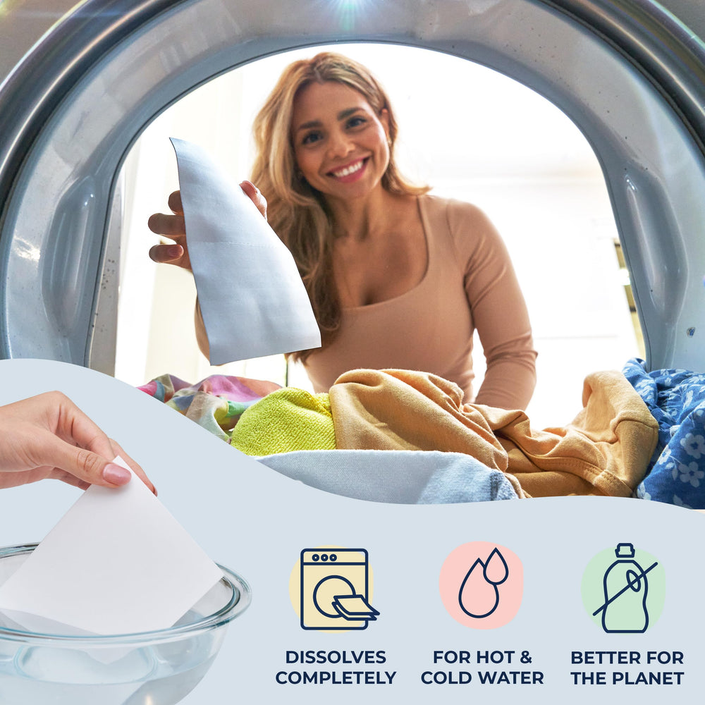 Miss Mouth's Laundry Detergent Sheets, Sensitive, Fragrance Free, 60 Loads
